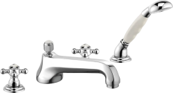 Смеситель для ванны/душа KLUDI ADLON на борт ванны, двухвентильный, неповоротный, длина излива 220 мм, латунь, цвет хром