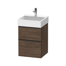 Тумба под раковину Duravit D-Neo, 48,4х44,2х62,5 см, подвесная, 2 выдвижных ящика, ДСП, цвет: орех темный, шкафчик навесной, прямоугольная, правая/левая, в ванную комнату