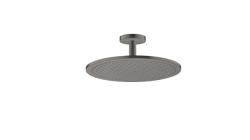 Верхний душ AXOR ShowerSolutions 350 1jet, с потолочным подсоединением, потолочный монтаж, круглый, с 1 режимом, размер 35 см, металлический, цвет: шлифованный черный хром, для душа/ванной