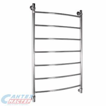 Полотенцесушитель 1000х600 мм Energy Classic водяной. 3/4" дюйма, нижнее подключение, из нержавеющей стали, форма лесенка дугой, настенный, цвет хром, для ванны, вертикальный, к стояку горячей воды, отопления, межосевое расстояние