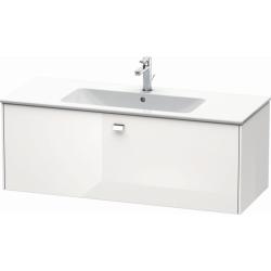 Тумба под раковину Duravit Brioso, 122х47,9х45 см, подвесная, 1 выдвижной ящик, ДСП, цвет: белый глянец/хром, шкафчик навесной, механизм доводчика, прямоугольная, правая/левая, в ванную комнату