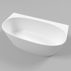 Ванна Whitecross Pearl A, 155х80 см, из искусственного камня, цвет- белый матовый, (без гидромассажа) овальная, пристенная, правосторонняя/левосторонняя, правая/левая, универсальная