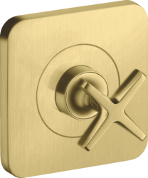 Вентиль Axor Citterio E 120/120 запорный, скрытого монтажа, настенный, квадратный, латунь, цвет: шлифованная медь, встраеваемый/встроенный, для ванны/душа