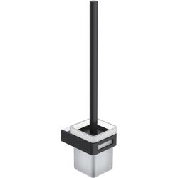 Ерш для унитаза Boheme Q, настенный, латунь/стекло, форма квадратная, для туалета/унитаза, с туалетной щеткой, в ванную/туалет, цвет хром/черный