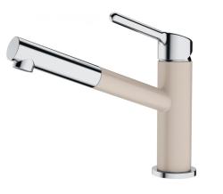 Смеситель для кухни/мойки Franke Orbit Pull-Out, однорычажный, поворотный, керамический картридж, выдвижной шланг, длина излива 209 мм, латунь, цвет хром/сахара