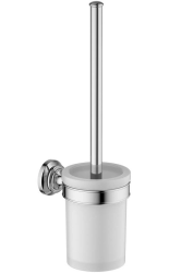 Ершик для унитаза Aquatek Классик настенный, материал латунь/стекло, округлый, для туалета/унитаза, ванную комнату/туалет, цвет хром