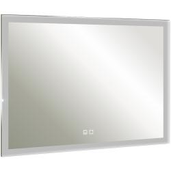 Зеркало Azario Гуверт, 100х80 см, с LED/ЛЕД-подсветкой, с диммером, с подогревом, часы, прямоугольное, выключатель сенсорный, для ванны, навесное/подвесное/настенное