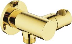 Шланговое подключение Deante Cascada, цвет золото, округлое, с держателем душевой лейки, резьбовое соединение, настенное, для душа/ванной