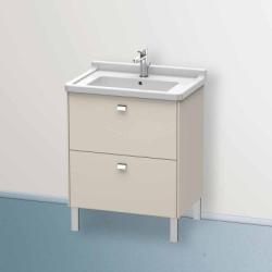 Тумба под раковину Duravit Brioso, 67х46,9х69,3 см, напольная, цвет: серо-коричневый/хром, 2 выдвижных ящика, ДСП, прямоугольная, левая/правая, в ванную комнату