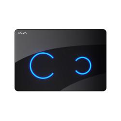 Клавиша смыва AM.PM Touch Pro I0450B38 сенсорная, цвет черный глянец, стекло, прямоугольная, двойная, размер 210х142х12 мм