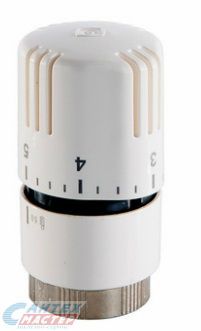 Термоголовка М30 x 1,5 VALTEC 6,5-27,5°C автоматическая, твердотельная, для клапана радиатора отопления, батарею, прямая, белая, радиаторная термостатическая головка, подключение, резьба, размеры (Валтек)