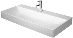 Раковина DURAVIT DuraSquare 100х47х14,5 см, подвесная, прямоугольная, санфарфор, шлифованная, цвет белый, 1 отверстие под смеситель, без перелива