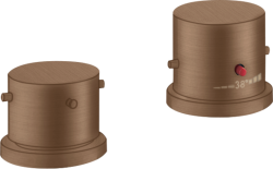 Смеситель для ванны Axor Starck термостатический, с рукоятками zero, монтаж на борт ванны, скрытый, без излива, без шланга/лейки, латунь, цвет шлифованное красное золото, на 2 отверстия, для 2-х потребителей