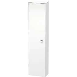 Пенал Duravit Brioso L, 42x24x177 см, подвесной, (левый), с дверцей, с полкой, со стеклянными полками, цвет: белый матовый/хром, в ванную комнату