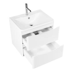 Тумба под раковину BelBagno Acqua 70, 70х45,5х52,4 см, подвесная, 2 выкатных ящика, МДФ, цвет: белый глянцевый, шкафчик навесной, механизм доводчика, прямоугольная