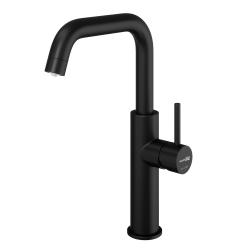 Смеситель для кухни/мойки WasserKRAFT A8567, с каналом для фильтрованной воды, однорычажный, поворотный, керамический, длина излива 191 мм, латунь/нержавеющая сталь, цвет черный