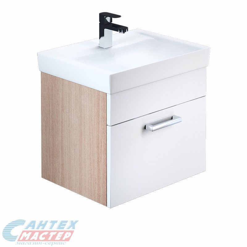 Тумба Iddis Mirro 50 подвесная с раковиной 50 белая/дерево