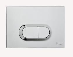 Кнопка смыва Vitra Loop О, прямоугольная, цвет: хром матовый, нержавеющая сталь, клавиша управления для сливного бачка, инсталляции унитаза, двойная, механическая, панель, универсальная, размер 244х165х8 мм, скрытое размещение