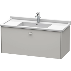 Тумба под раковину Duravit Brioso, 102х46,9х45,2 см, подвесная, 1 выдвижной ящик, ДСП, цвет: бетонно-серый, шкафчик навесной, механизм доводчика, прямоугольная, правая/левая, в ванную комнату