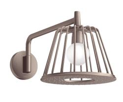 Верхний душ AXOR LampShower/Nendo 275 1jet, с держателем, настенный монтаж, круглый, с 1 режимом, размер 27,5 см, металлический, цвет: шлифованный никель, со встроенным освещением, для душа/ванной