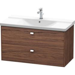 Тумба под раковину Duravit Brioso, 102х47,9х56,1 см, подвесная, 2 выдвижных ящика, ДСП, цвет: орех темный/хром, шкафчик навесной, механизм доводчика, прямоугольная, правая/левая, в ванную комнату