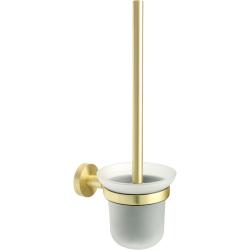 Ершик настенный Fixsen Comfort Gold, форма округлая, сталь/стекло, ерш, для туалета/унитаза, туалетный, цвет золото матовое