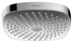 Верхний душ Hansgrohe Croma Select E 180 2jet EcoSmart, потолочного монтажа, квадратный, с 2 режимами, размер 18,7х18,7 см, пластиковый, цвет хром, для душа/ванной