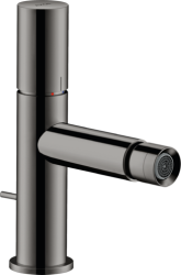 Смеситель для биде Axor Uno однорычажный, с рукояткой Zero, керамический, фиксированный излив, длина 12,4 см, латунь, цвет полированный черный хром, без шланга/лейки, с донным клапаном