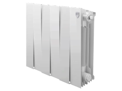 Радиатор отопления Royal Thermo PianoForte 300 Bianco Traffico (6 секций) биметаллический, боковое подключение, для квартиры, дома, водяные, мощность 738 Вт, настенный, батарея, белый