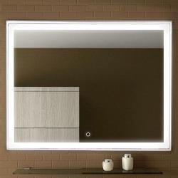 Зеркало Континент "Aralia White Led", 90х70 см, с LED/ЛЕД-подсветкой, цвет рамы белый, прямоугольное, выключатель сенсорный, для ванны, навесное/подвесное/настенное