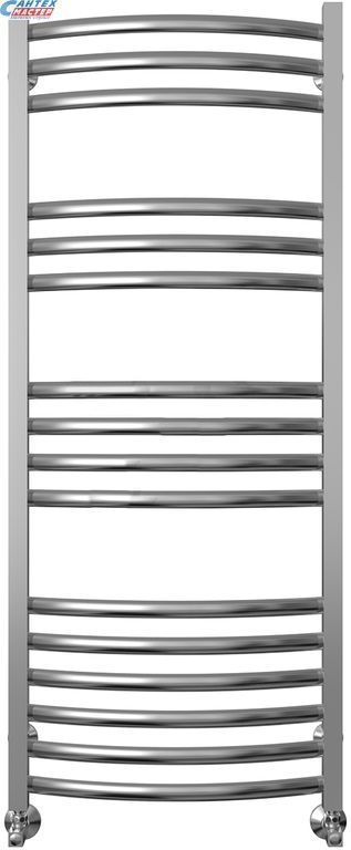 Полотенцесушитель 500x1281 мм Terminus Енисей П16 1/2" дюйма. водяной, нижнее подключение, из нержавеющей стали, форма лесенка, настенный, цвет хром, для ванны, вертикальный, к стояку горячей воды, отопления, межосевое расстояние