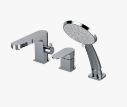 Смеситель для ванны/душа VIEIR, на борт ванны, однорычажный, неповоротный, керамический, длина излива 173 мм, латунь, цвет хром