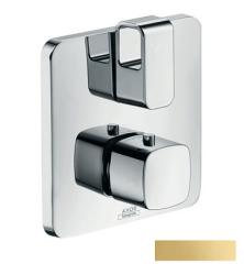 Смеситель для душа Axor Urquiola с запорным вентилем, термостатический, скрытого монтажа, настенный, без излива/шланга/лейки, квадратный, латунный, цвет полированное золото, с термостатом, встроенный/встраиваемый/термостатный Смеситель для душа Axor Urquiola с запорным вентилем, термостатический, скрытого монтажа, настенный, без излива/шланга/лейки, квадратный, латунный, цвет полированное золото, с термостатом, встроенный/встраиваемый/термостатный