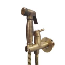Гигиенический душ Webert Elio со смесителем/лейкой, для унитаза/биде, однорычажный, скрытого монтажа/встраиваемый, настенный, керамический, латунь, цвет бронза