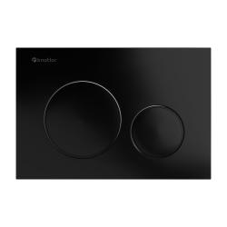 Кнопка смыва Knotlor Sphere Premium, цвет матовый черный, размер 240 х 162 х 7 мм, клавиша управления для сливного бачка, инсталляции, два режима слива, механическая, панель