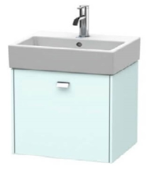 Тумба под раковину Duravit Brioso, 62х47,9х44,2 см, подвесная, 1 выдвижной ящик, ДСП, цвет: светло-голубой, шкафчик навесной, механизм доводчика, прямоугольная, правая/левая, в ванную комнату