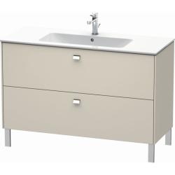 Тумба под раковину Duravit Brioso, 122х47,9х68,3 см, напольная, цвет: серо-коричневый/хром, 2 выдвижных ящика, ДСП, прямоугольная, левая/правая, в ванную комнату