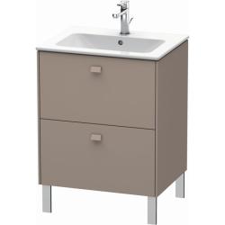 Тумба под раковину Duravit Brioso, 62х47,9х68,3 см, напольная, цвет: базальт, 2 выдвижных ящика, ДСП, прямоугольная, левая/правая, в ванную комнату