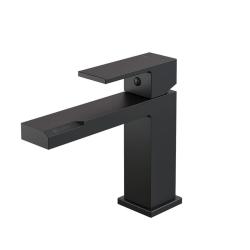 Смеситель для раковины/умывальника Knotlor Stable, однорычажный, неповоротный, керамический, длина излива 136 мм, латунь, цвет черный матовый