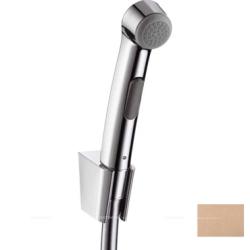 Гигиенический душ Hansgrohe без смесителя, с лейкой/держателем/шлангом 125 см, для унитаза/биде, наружний, настенный, пластиковый, цвет шлифованное красное золото, для душа/ванной/туалета