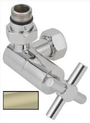 Вентиль Сунержа 3D левый (крест) G 1/2" НР х G 3/4", цвет шампань