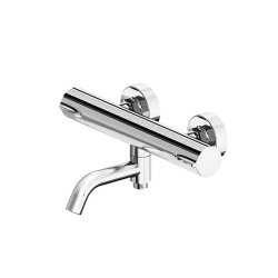 Смеситель для ванны/душа Damixa Scandinavian Pure, настенный, термостатический, поворотный, керамический, длина излива 189 мм, латунь, цвет хром