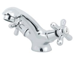 Смеситель для раковины/умывальника Варион Ретро, двухвентильный, неповоротный, кран-буксы (резина), длина излива 105 мм, латунь, цвет хром 1340221