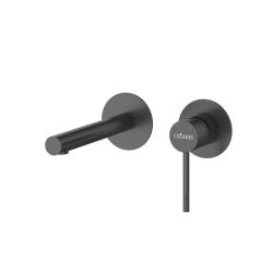 Смеситель для раковины Cezares Relax встраиваемый, однорычажный, длина излива 200 мм, неповоротный, керамический, нержавеющая сталь, цвет черный матовый, внутренний/скрытый монтаж RELAX-BLI2-2-NOP-W0