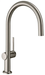 Смеситель для кухни/мойки Hansgrohe Talis M54, 220 1jet, однорычажный, керамический, с поворотным изливом, длина 22,2 см, латунь, цвет под сталь