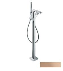 Смеситель для ванны Axor Urquiola термостатический, напольный, неповоротный, латунный, длина излива 20,4 см, цвет полированное красное золото, с душевым шлангом/держателем/лейкой