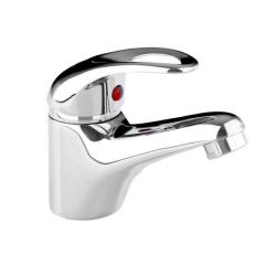 Смеситель для раковины/умывальника Accoona, однорычажный, неповоротный, керамический, длина излива 98 мм, цинк, цвет хром