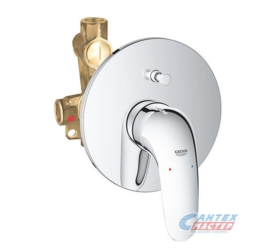 Смеситель для душа Grohe Eurostyle однорычажный, скрытого монтажа, керамический, настенный, без излива/шланга/лейки, латунь хром