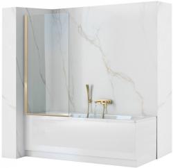 Шторка на ванну REA ELEGANT 70, 700х1400 мм, фиксированная, профиль золото, прозрачное закаленное стекло, плоская/панель, ориентация универсальная