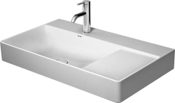 Раковина DURAVIT DuraSquare 80х47х14,5 см, накладная, прямоугольная, керамика DuraCeram, с крылом, чаша слева, цвет белый, 1 отверстие под смеситель, без перелива, левая
